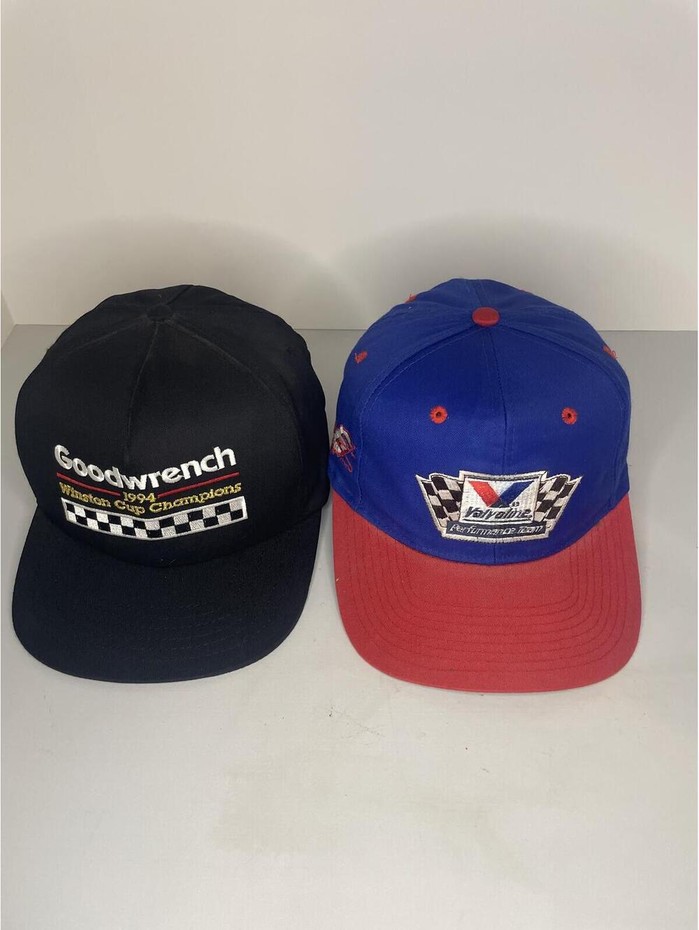 Vintage Goodwrench and Valvoline Racing Snapback Hats Caps- Set of 2